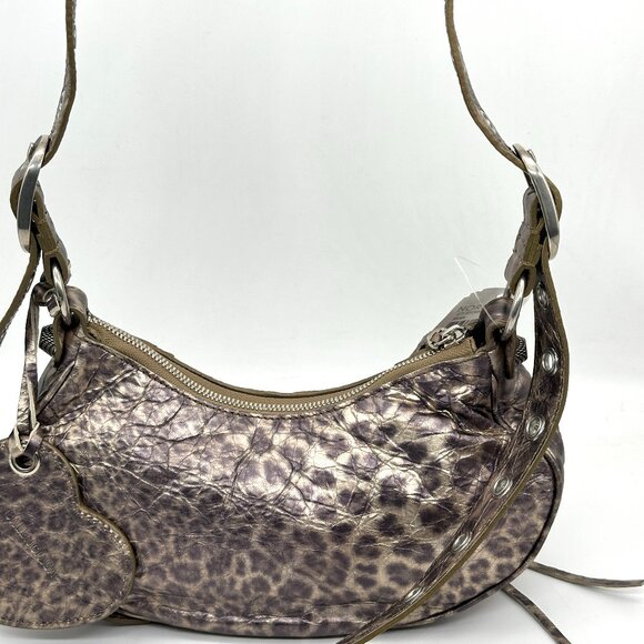 Balenciaga LE CAGOLE XS Metallic Leopard Stud Shoulder Crossbody Mini Bag - Picture 6 of 16